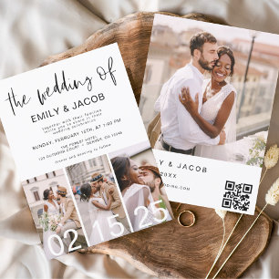 The Wedding of Minimalist QR code Simple Invitation