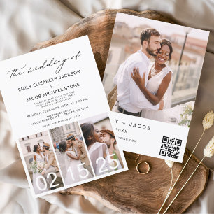 The Wedding of Minimalist QR code Simple Invitation