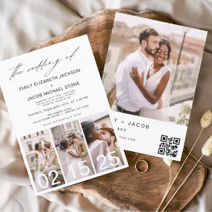 The Wedding of Minimalist QR code Simple Invitation