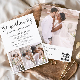 The Wedding of Minimalist QR code Simple Invitation