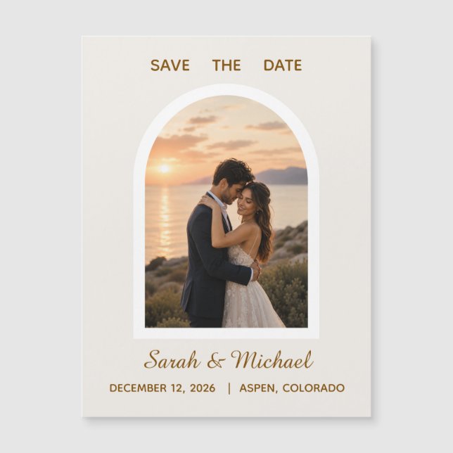 The Wedding of' Modern Arch Photo Save the Date (Front)