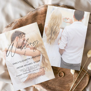 The Wedding of Photo Minimalist Script Typography Invitation