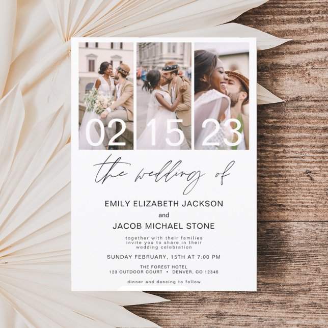 The Wedding of Photo Minimalist White Wedding Invitation (Creator Uploaded)