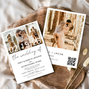 The Wedding of Photo QR code Minimalist Elegant Invitation