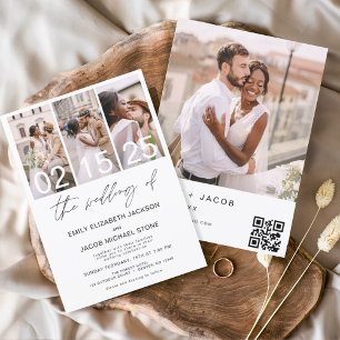 The Wedding of Photo QR code Minimalist Elegant Invitation