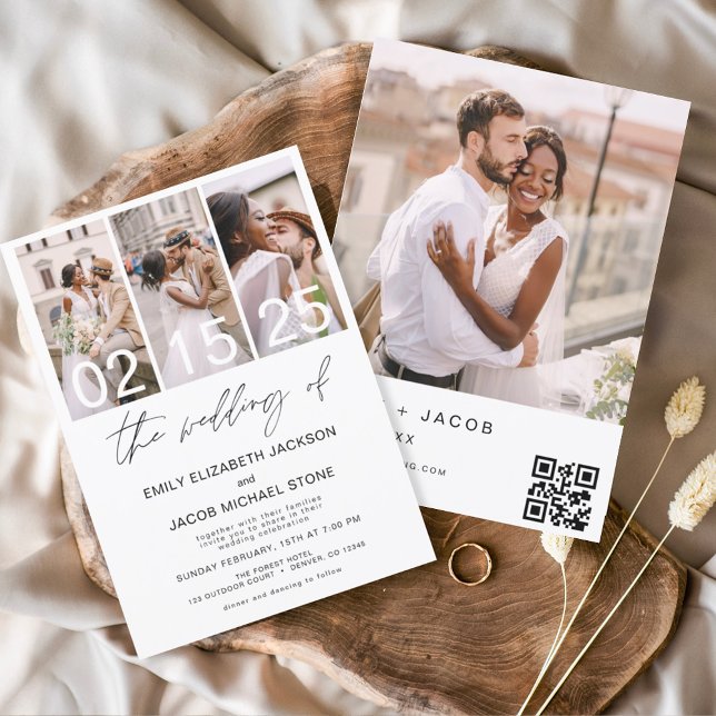 The Wedding of Photo QR code Minimalist Elegant Invitation (Creator Uploaded)