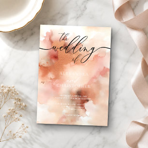 The Wedding Of RoseGold Watercolor Invitation