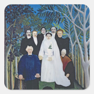 The wedding party, c.1905 square sticker