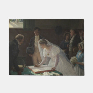 The Wedding Register (by Edmund Blair Leighton) Doormat