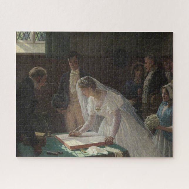 The Wedding Register (by Edmund Blair Leighton) Jigsaw Puzzle (Horizontal)