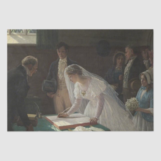 The Wedding Register (by Edmund Blair Leighton) Tissue Paper (Front)