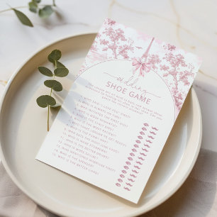 The wedding shoe game Toile French bridal game