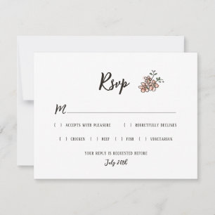 The Wedding Sign Says Rustic Doodle Floral RSVP Card