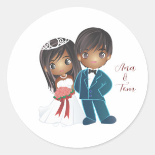 The wedding stylised classic round sticker