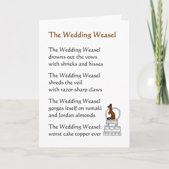 The Wedding Weasel A Funny Wedding Poem Card Zazzle Com Au