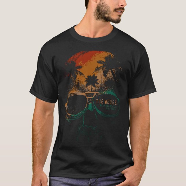 The Wedge Newport Beach Skull Summer California Su T-Shirt (Front)