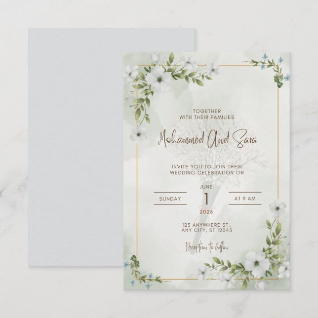 The weeding Invitation  (Front/Back)