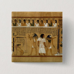 The Weighing of the Heart against Maat's Feather 15 Cm Square Badge