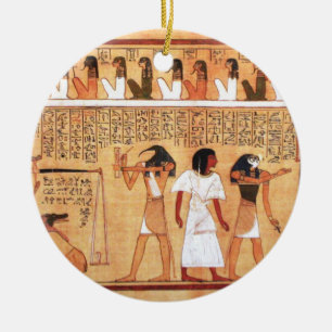 The Weighing Of The Heart Against Maat's Feather Ceramic Ornament