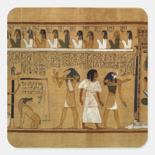The Weighing of the Heart against Maat's Feather Square Sticker (Front)