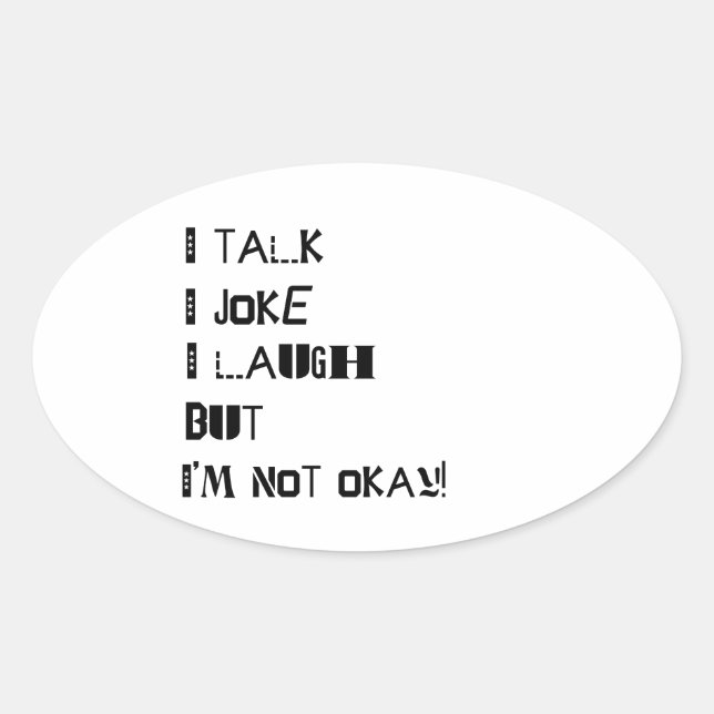 The Weight of Laughter – Mental Health Awareness Oval Sticker (Front)