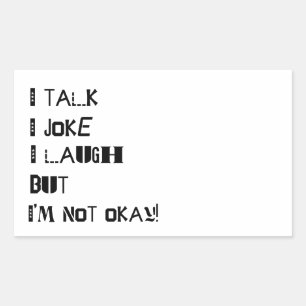 The Weight of Laughter – Mental Health Awareness Rectangular Sticker