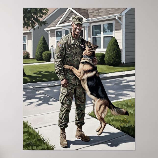 The Welcome Home- Soldier and His Dog Poster (Front)