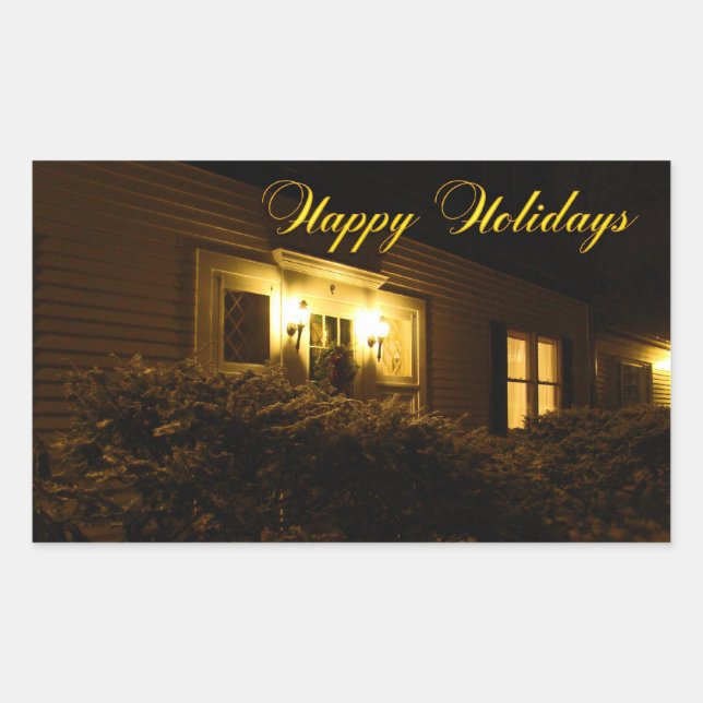 The Welcoming Warmth of Home Rectangular Sticker (Front)