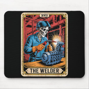 The Welder Welding Tarot Card Skeleton Funny Mouse Pad