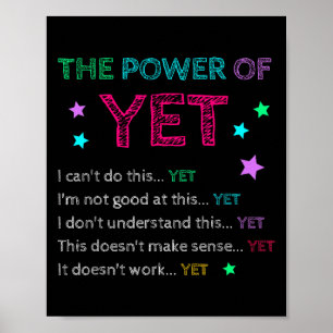 The Wer Of Yet Back To School Insrational Teacher  Poster