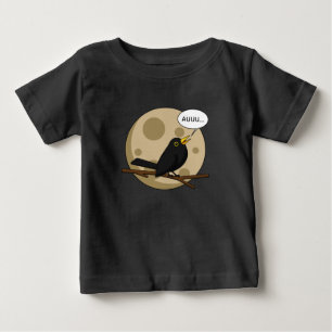 The Werebird - Blackbird Howling at the Moon Comic Baby T-Shirt