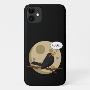 The Werebird - Blackbird Howling at the Moon Comic iPhone 11 Case
