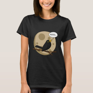 The Werebird - Blackbird Howling at the Moon Comic T-Shirt