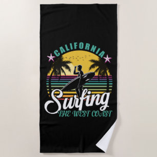 The West Coast - California Surfing Beach Towel