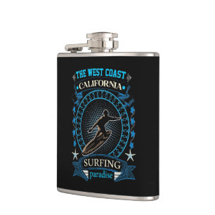 The West Coast California Surfing Hip Flask