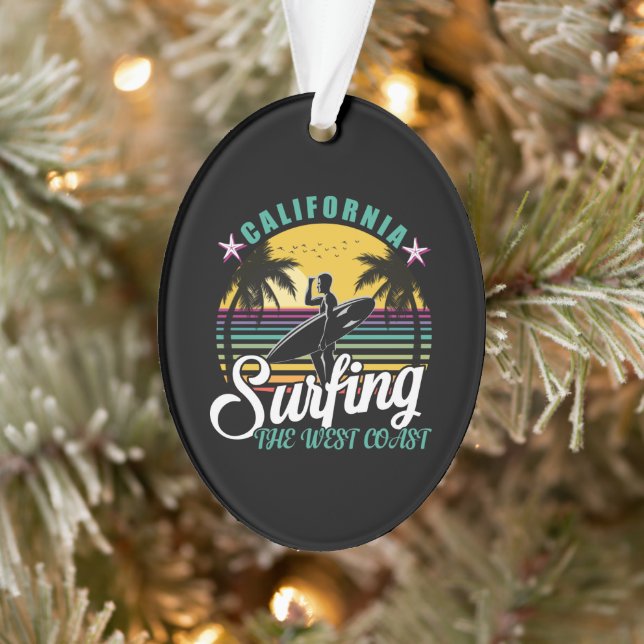 The West Coast - California Surfing Ornament (Tree)