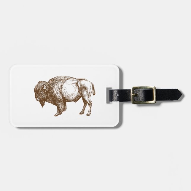 THE WESTERN BUFFALO LUGGAGE TAG (Front Horizontal)