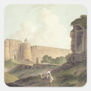 The Western Entrance of Shere Shah's Fort, Delhi, Square Sticker