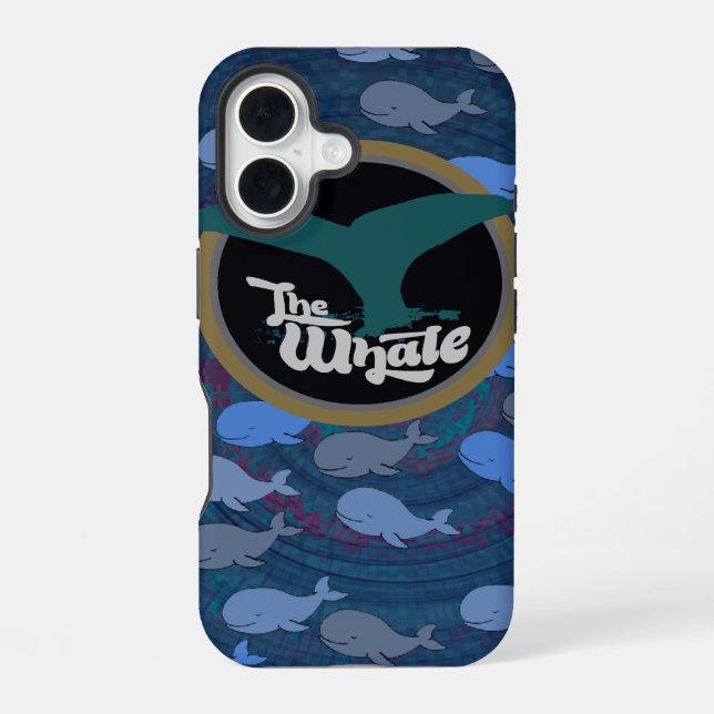 the whale awesome pattern iPhone 16 case (Back)