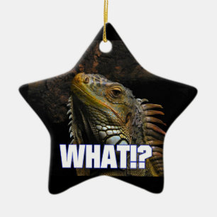 The What!? Iguana Ceramic Tree Decoration