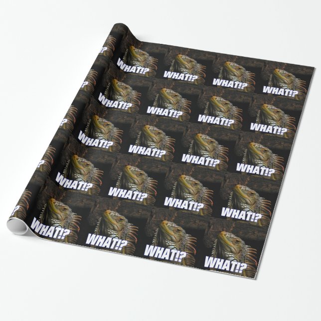 The What!? Iguana Wrapping Paper (Unrolled)