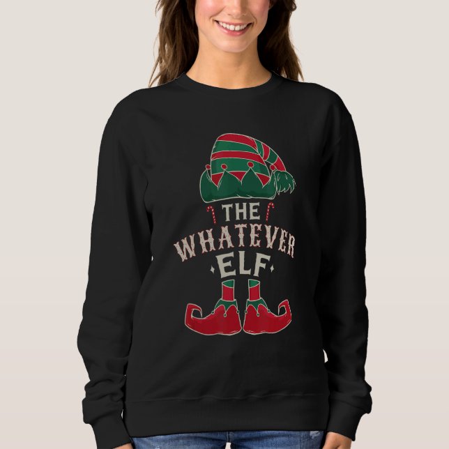 The Whatever Elf Cute Ugly Christmas Sweater Famil (Front)