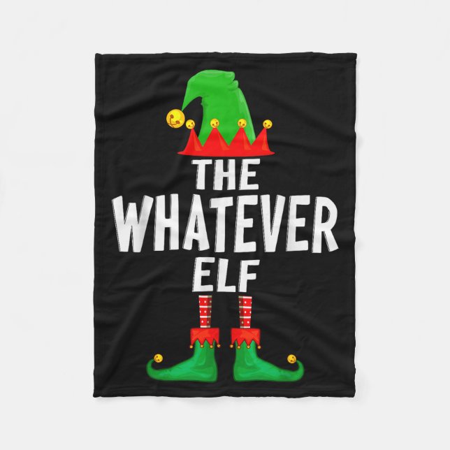 The Whatever Elf Matching Family Christmas  Fleece Blanket (Front)