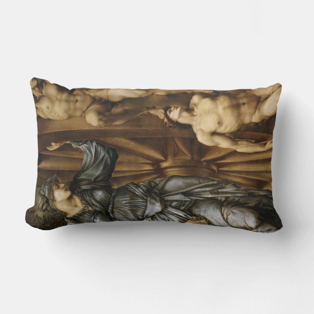 The Wheel of Fortune (by Edward Burne-Jones) Lumbar Cushion (Front)