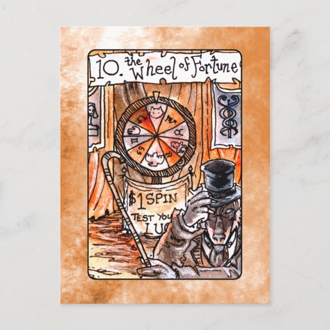 The Wheel of Fortune Tarot Card (Front)