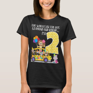 The Wheels On The Bus 2nd Birthday 2 Yrs Old Famil T-Shirt