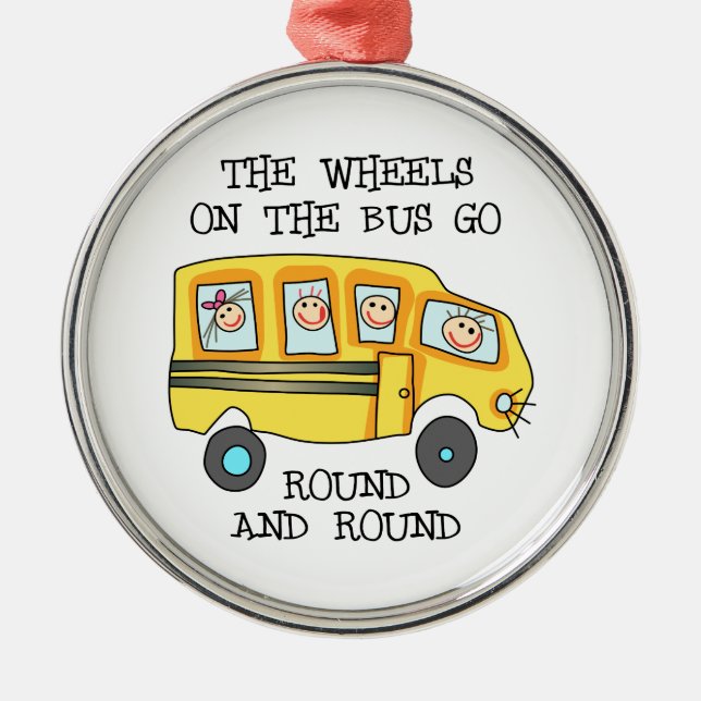 THE WHEELS ON THE BUS METAL ORNAMENT (Front)