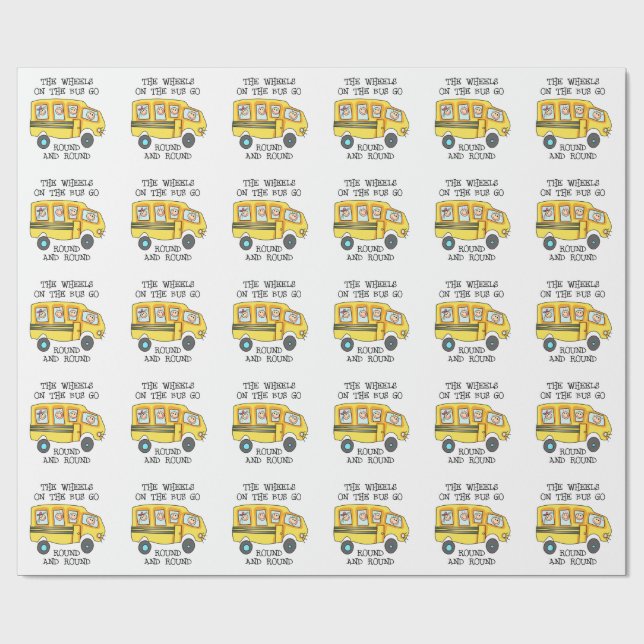 THE WHEELS ON THE BUS WRAPPING PAPER (Flat)