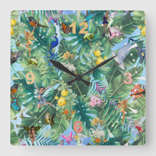 The Whimsical Fantasy World Square Wall Clock