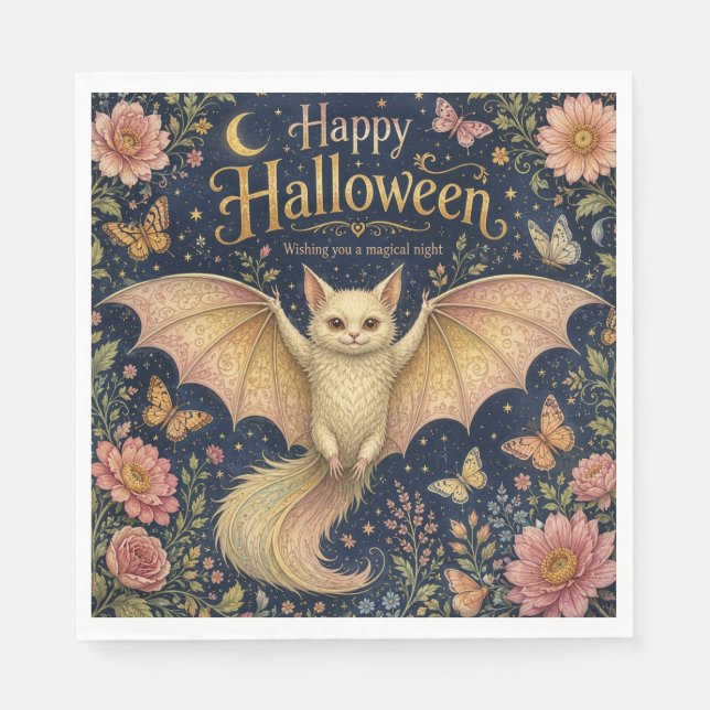 The Whimsical Winged Familiar Napkin (Front)